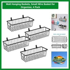 Wall Hanging Baskets, Small Wire Basket for Organizer, 4 Pack