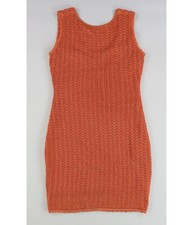 GUESS Womens Knit Mini Bodycon Dress, Orange, Medium