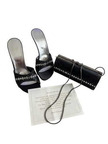 Vintage Stuart Weitzman Women's Black Austrian Crystal Heels/Clutch - Limited Ed - Bild 2 von 24