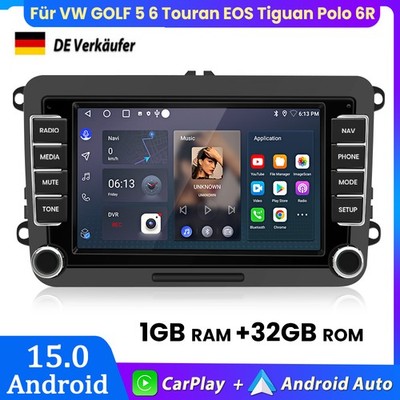 Für VW GOLF 5 6 Touran EOS Tiguan Polo 6R Android15.0 Autoradio Carplay GPS Navi