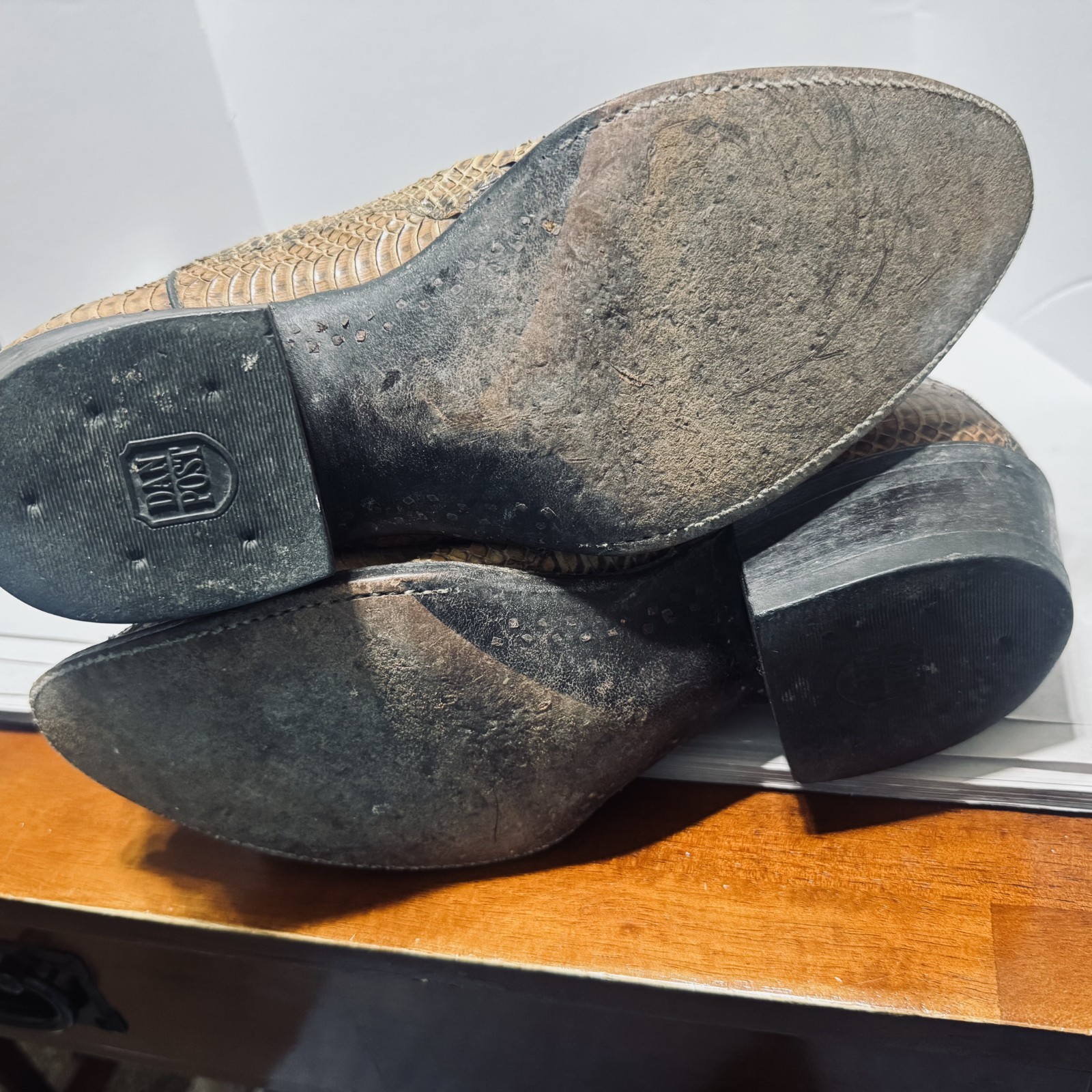 Dan Post Vintage Python Snakeskin Leather Western… - image 8
