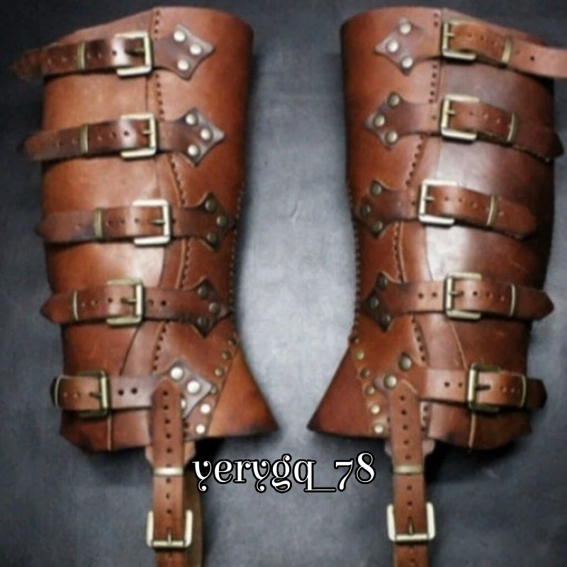 Caballero pirata de la Edad Media Vikingos Juegos con disfraces Bota Larga Zapato Cubierta Espinilleras Accesorios Foto 3 de 4