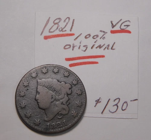 Photo of a 1821-P Large Cent from an eBay listing that sold on Jul 22, 2026