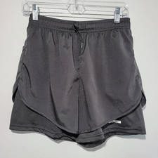 Black athletic shorts drawstring elastic waist workout yoga athleisure neutral