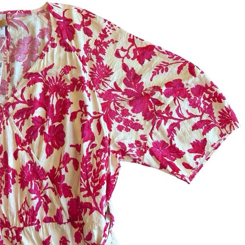 Mango Floral-print Wrap Midi Belted Dress Pink Women’s Size 4XL NWT - Picture 8 of 11