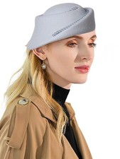 Elegant Beaded Fascinator Hat Wool Felt Wedding Tea Party Dress Cocktail Hats