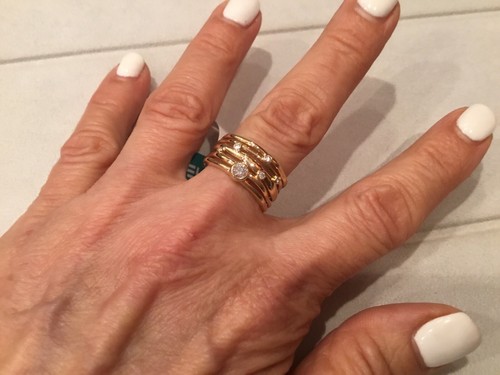 Effy Ring 14 Kt Gold With Diamonds Size 7 - Picture 4 of 4