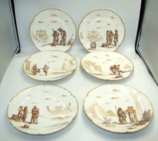6 Charles Field Haviland Limoges Egyptian Revival Plates