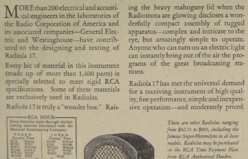 Vintage 1928 RCA Radiola 17 Radio Newspaper Print Ad - Picture 3 of 4