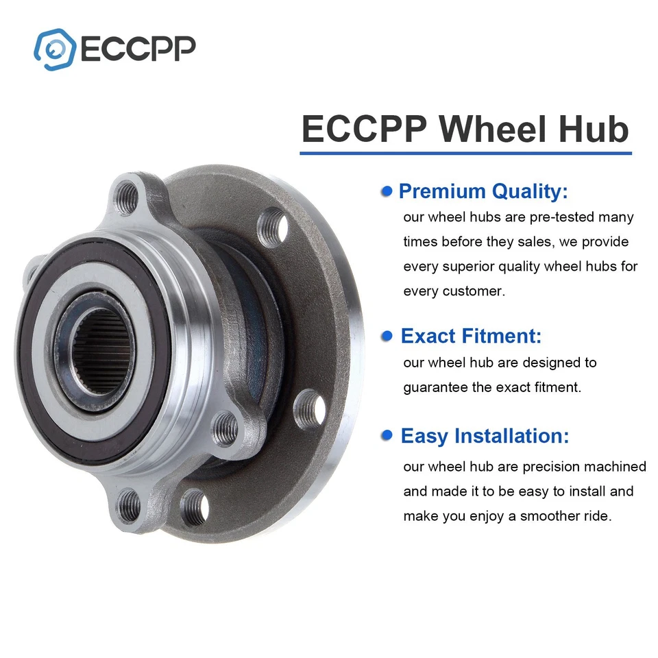 Cojinete de cubo de rueda delantero 2 piezas para Audi TT A3 Q3 Quattro VW Passat Jetta CC Beetle Foto 3 de 4