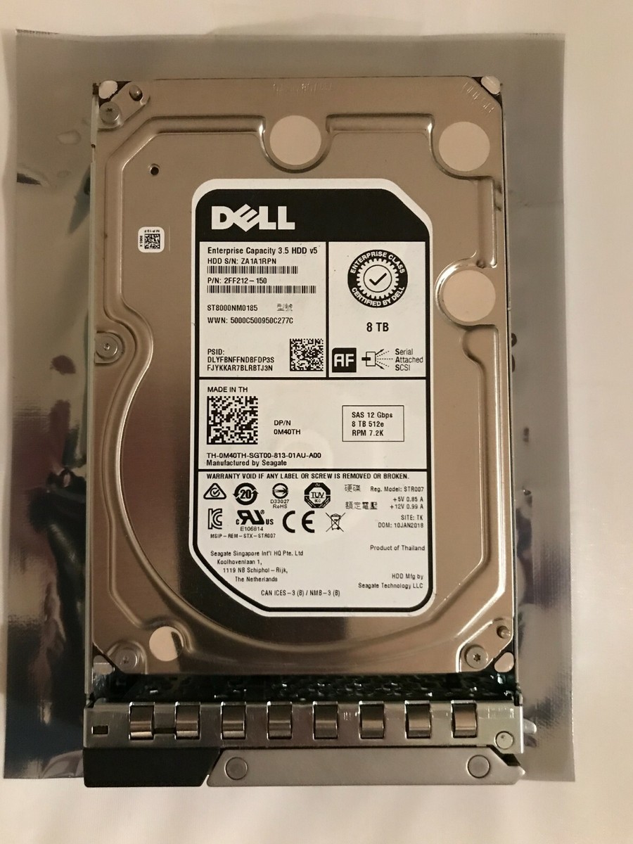 M40TH DELL SEAGATE ST8000NM0185 8TB 7.2K SAS 3.5