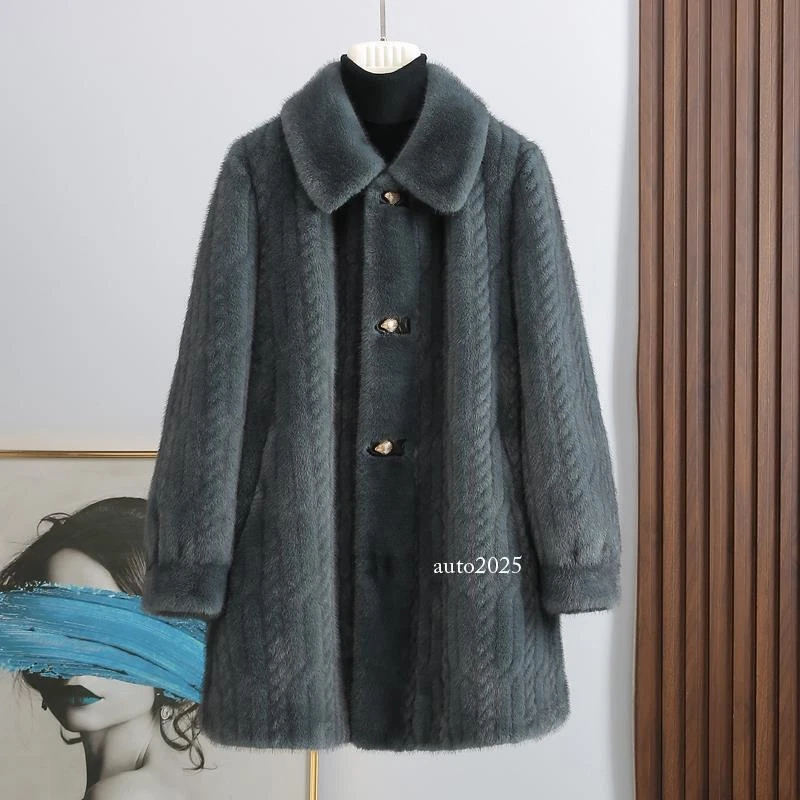 OFF WHITE Cappotto donna monopetto pelliccia visone sintetica velluto medio lungo caldo soprabito outwear