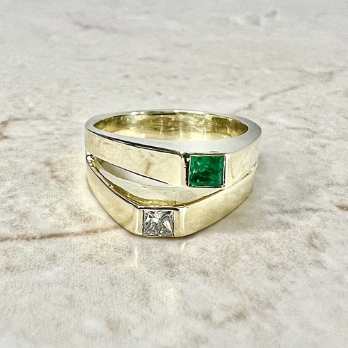 Vintage 18k Natural Emerald Diamond Toi Et Moi Ring Yellow Gold Bypass Ring Ebay Vintage 18k Natural Emerald Diamond Toi Et Moi Ring Yellow Gold Bypass Ring Ebay