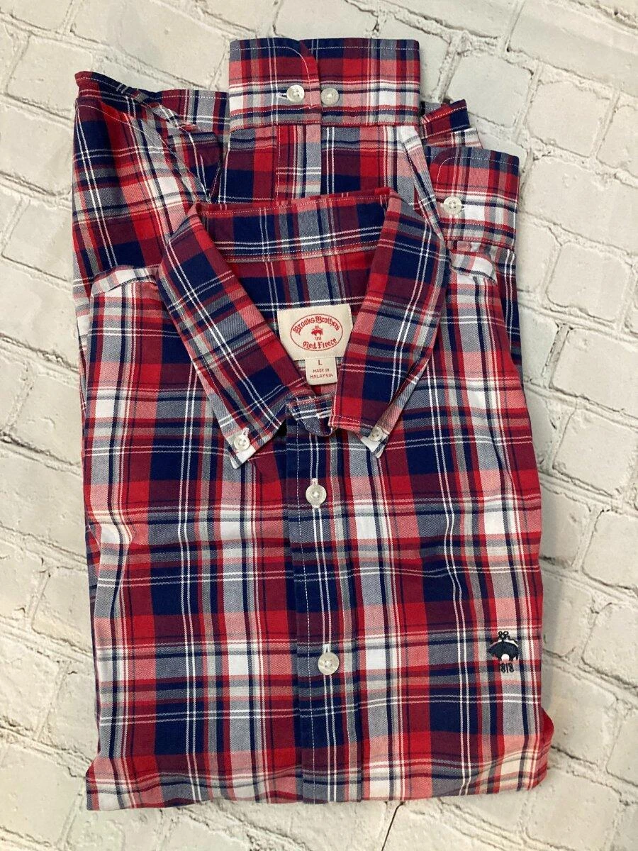 Brooks Brothers Red Fleece NWT Size Lrg Classic Plaid Lightweight Flannel  Shirt | eBay