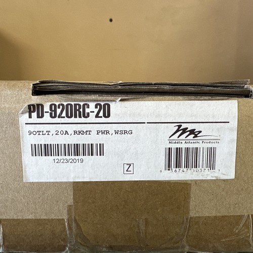 Middle Atlantic PD-920RC-20 20a Horizontal Rackmount Powerstrip - Picture 3 of 3