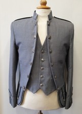 Scottish Grey Doublet Style Jacket Military Piper Drummer jacket & Vest