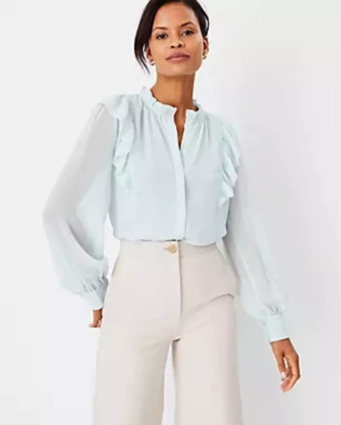 Ann taylor ruffle top hotsell