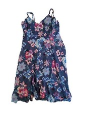 Gap Colorful Floral Print Spaghetti Strap Dress Size Medium Spring Summer