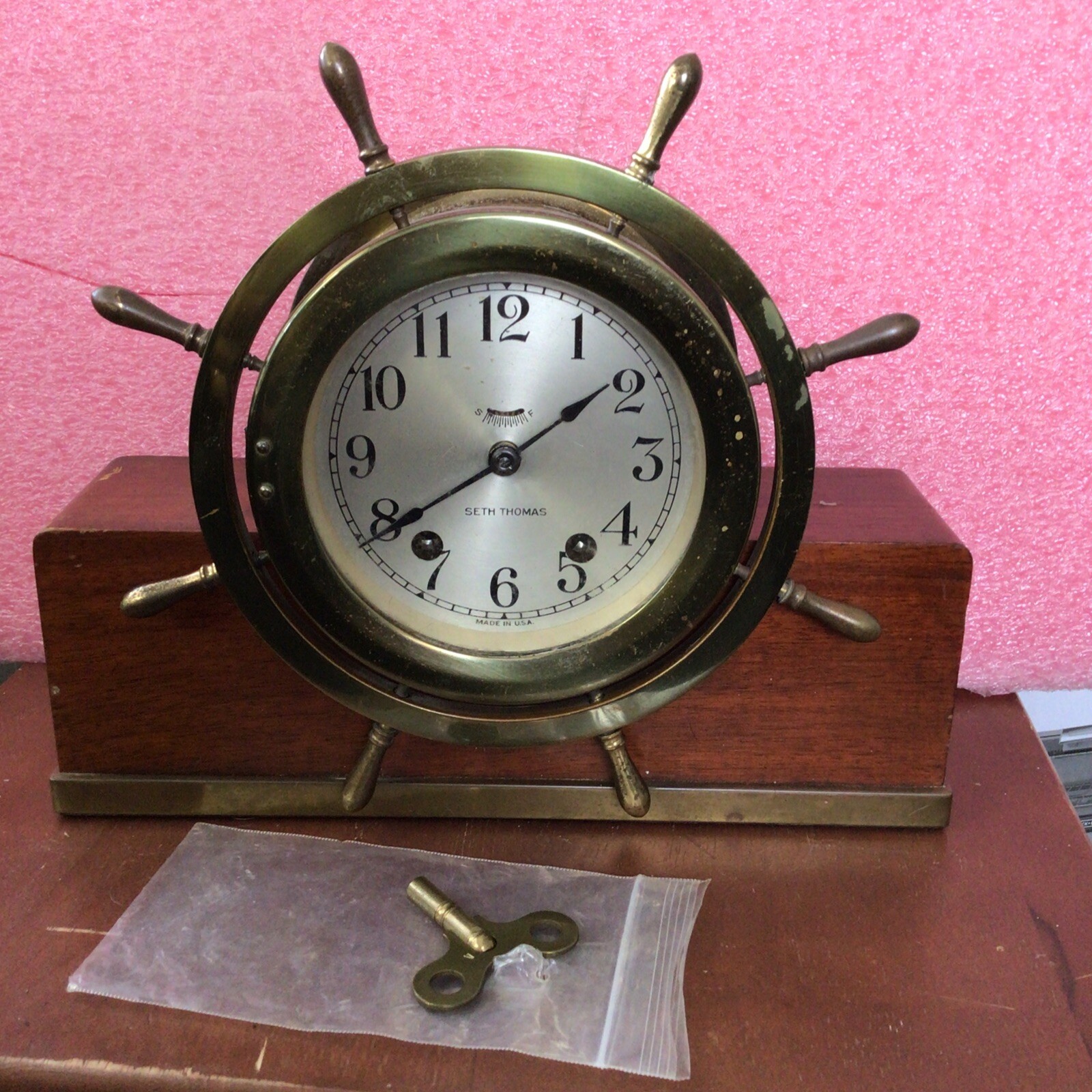 seth thomas ships wheel clock mayflower 3 eBay
