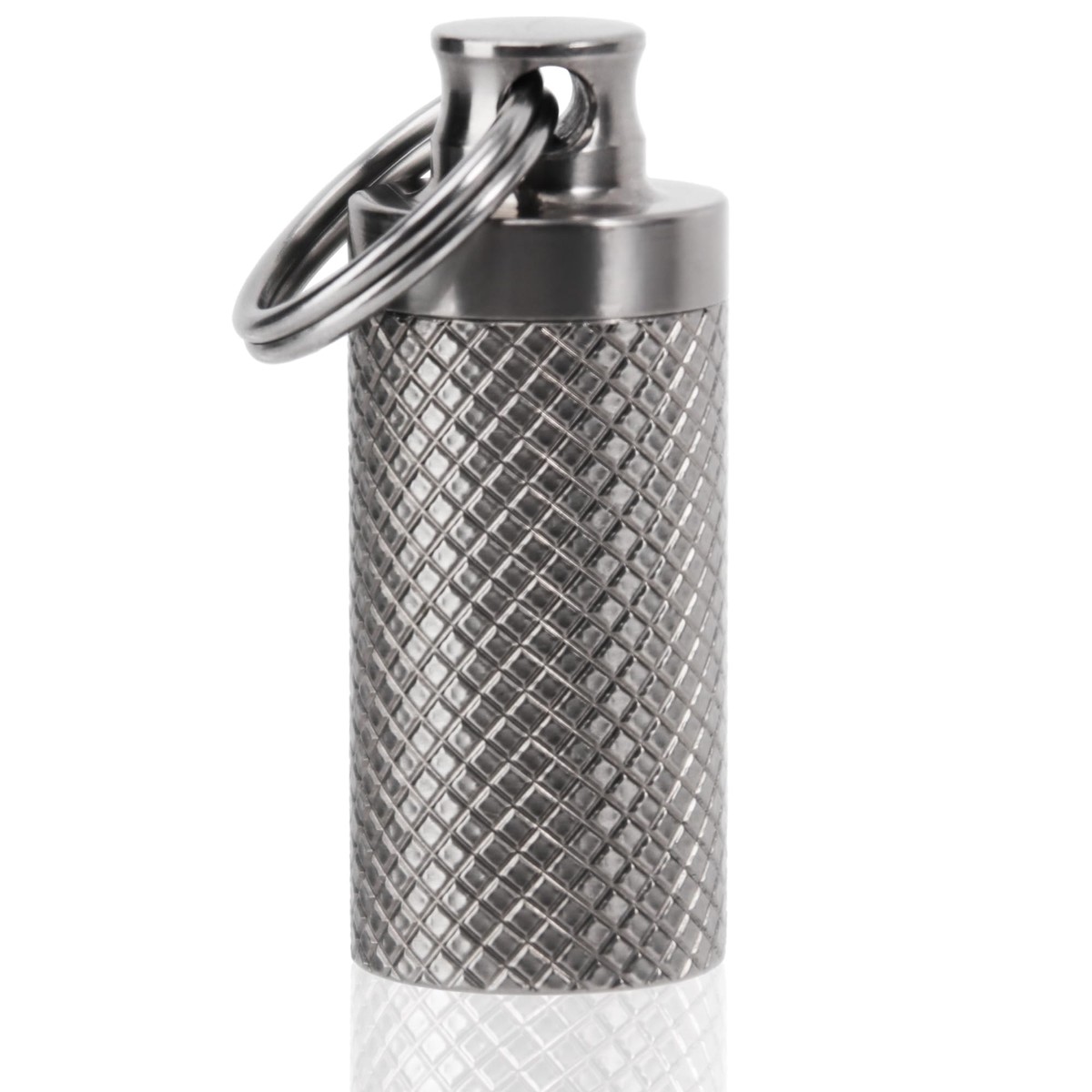 Titanium Keychain Pill Holder Container Pill Fob for Pocket Purse