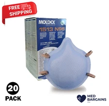Moldex 1513 Series N95 Face Cover Surgical Mask Large - 20 Pack