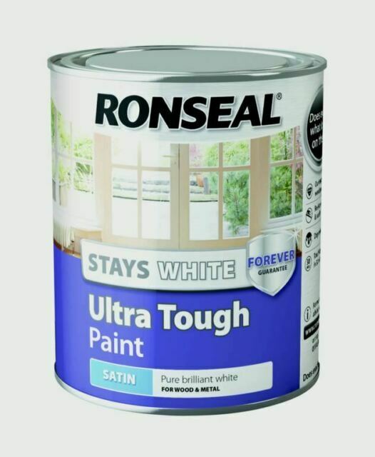 Ronseal Rslswutsp750 Stays Ultra Tough Satin Paint White 750 Ml For Sale Online Ebay