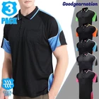 3 Pack Mens Work Polo Shirts Short Sleeve Chest Pocket Cool Dry Uniform