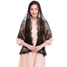 Women Veil Lace Mantilla Catholic Church Chapel Veil Head Covering Latin Mass