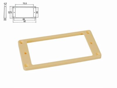 Humbucker - Rahmen ML-Factory  creme Hals-Position / für gerade Decke