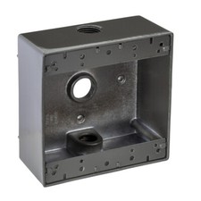 Southwire Topaz WB2350B 3-Hole 2-Gang 1/2'' Weatherproof Box Bronze Pack of 30 