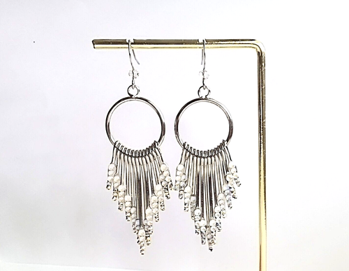 Pendientes de aro con diamantes de imitación - Imagen 2 de 2