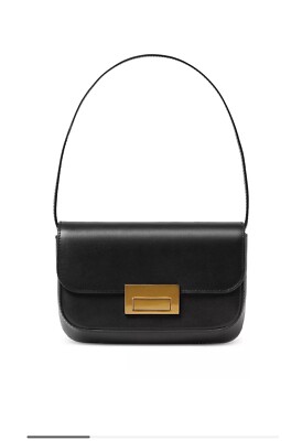 LOEFFLER RANDALL Stefania baguette smooth leather small shoulder bag BLACK  dent