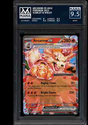 POKEMON ARCANINE EX #032 SCARLET VIOLET MANA 9.5 MINT PSA 9.5 BGS -AI  GRADE- | eBay