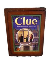 Vintage Game Collection Clue, Wooden Library Book Box, Complete Reshrinkwrapped