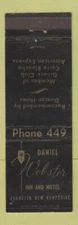 Matchbook Cover - Daniel Webster Inn Motel Franklin NH