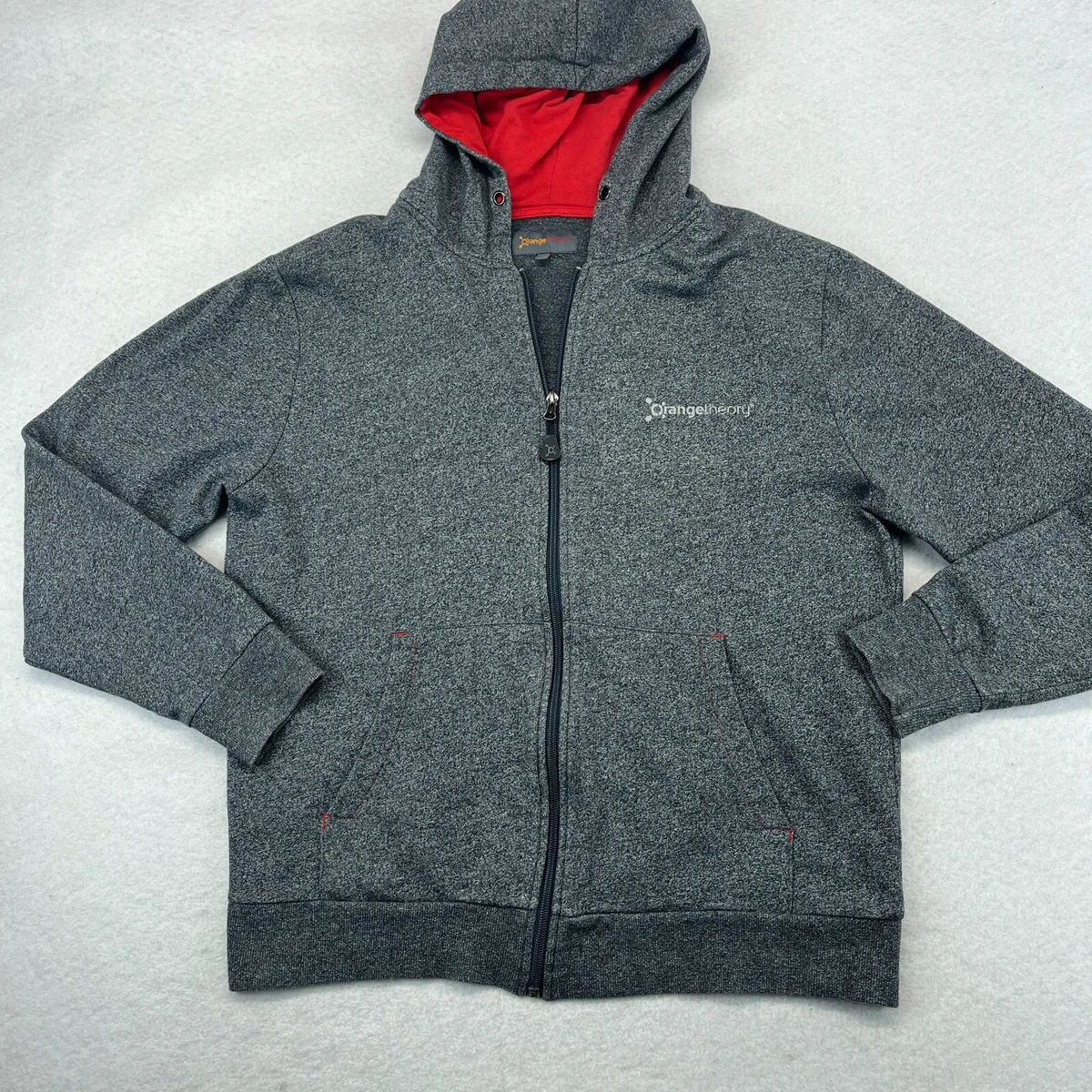 Orange Theory Hoodie Medium Menu0026#039;s Full Zip Performance Blend | eBay