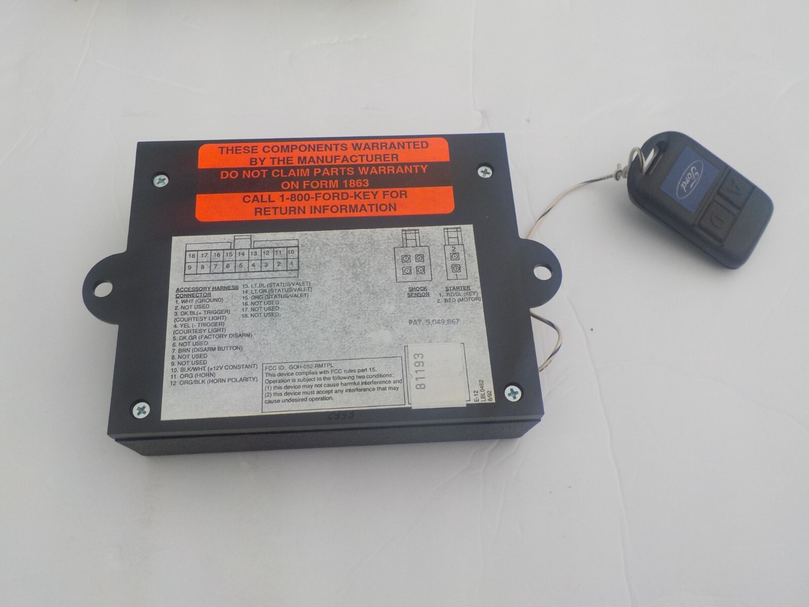 New NOS Ford F3AZ-19A361-H Vehicle Security System Control Module