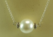 Necklace Shell Pearl with Rondelles Handcrafted Bridal Bridesmaid Wedding