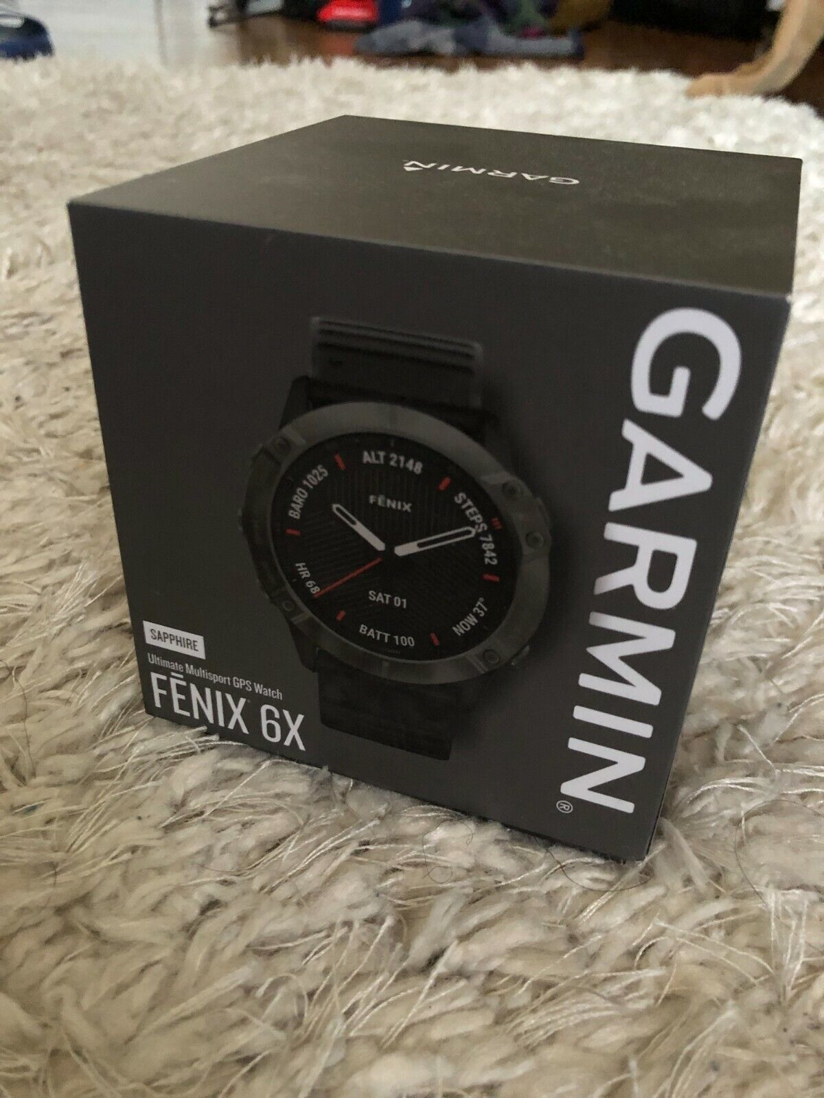 Garmin Fénix 6X Zafiro, gris Carbón DLC correa negra (010-02157-11)