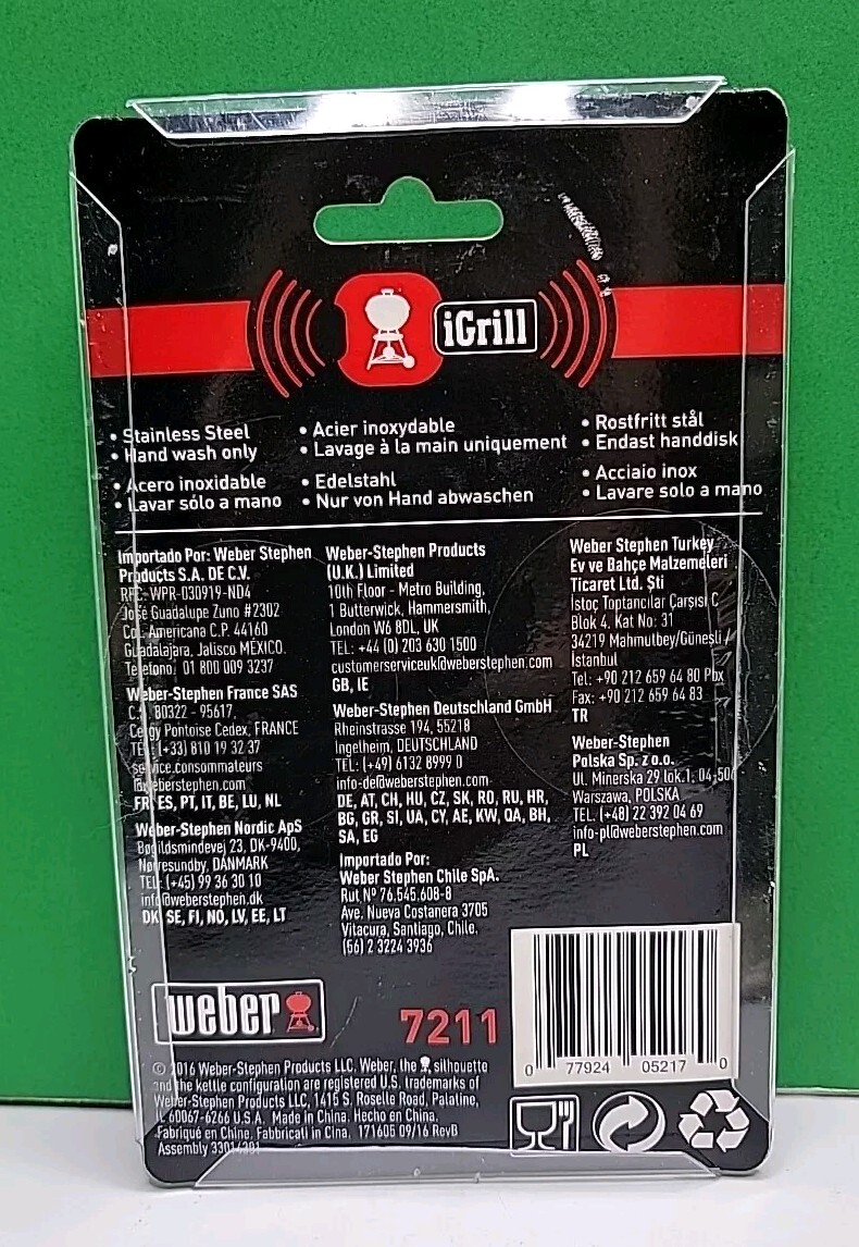 beore Weber Grills 7211 Meat Temperature Probe for Weber Connect