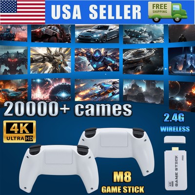 M15 4K  64G HDMI TV Video Game Stick Retro Gaming Console 2 Wireless Controller