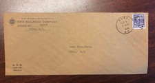 1949 Cover Erie Railroad Company Postmarked Cuba New York