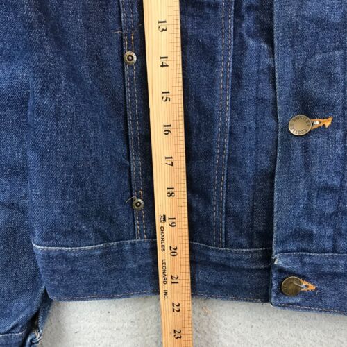 Vintage Rustler Trucker Jacket Blue Dark Wash Denim Jean Made USA Size XL - Picture 5 of 8