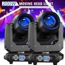 2Pack 200W 10Colors Led Moving Head Light Beam DMX 18 Prism Stage DJ Show Lights