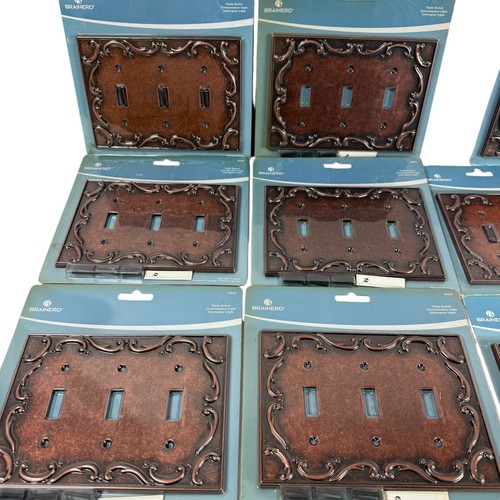 Brainerd Sponged Copper Switch Plates Double And Triple Lot Of 11 NEW - Picture 2 of 8