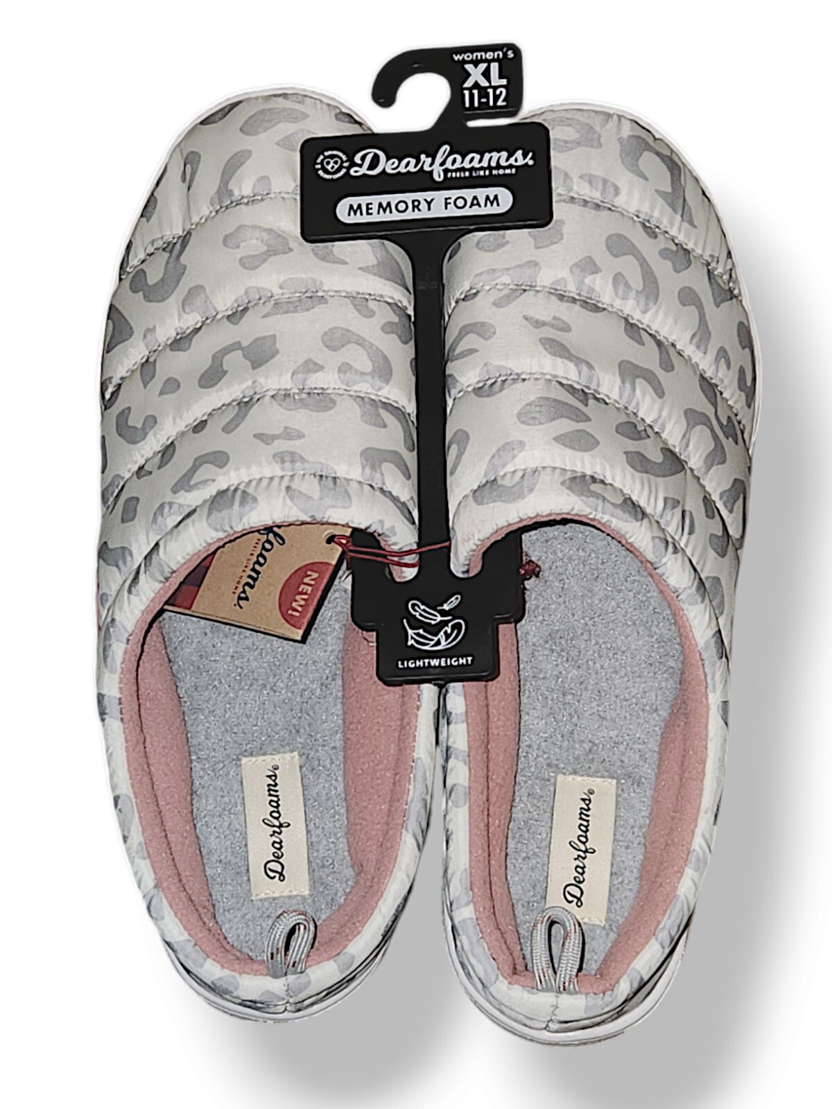 SAOLA Dearfoam Ciabatta Suola Spessa Taglia Large 11 12 Grigio Ghepardo Stampa Animalier