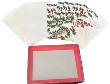 Merry Christmas Red Holly Berry Happy Holiday Season Greeting Cards - Set of 14