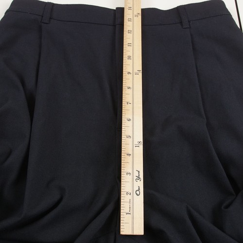 Pantalones de vestir plisados azul oscuro pierna ancha puño vuelto Zara para mujer talla M - Imagen 6 de 10