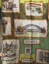 Sydney Australia Polyester Scarf, Design 26" by 26" Designed in Australia Heil