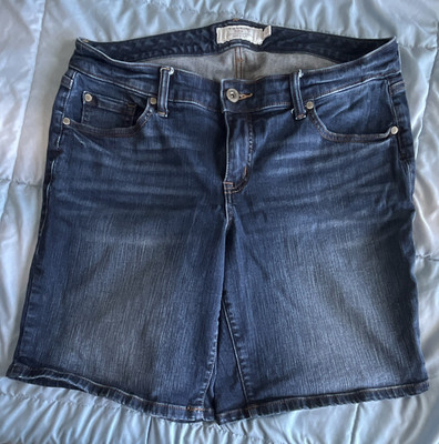 Torrid Denim First at Fit Bermuda Shorts Plus 14 Blue Medium Wash Stretch